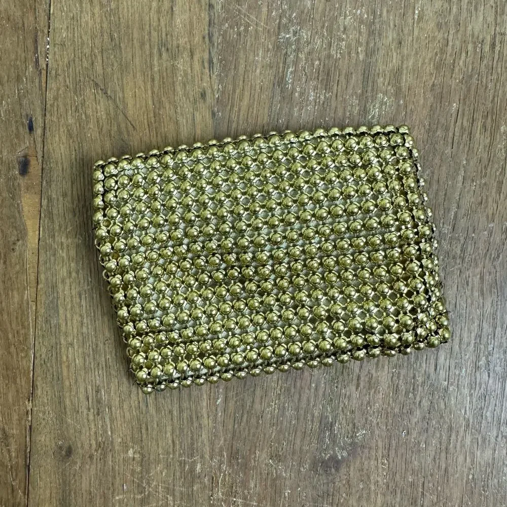 Whiting & Davis Vintage Brass‎ Metal Mesh Chainmail Clutch handbag purse